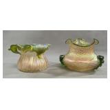 Two Kralik Art Glass Vases