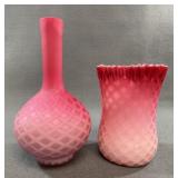 Pink Diamond Satin Glass Vases