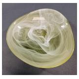 Hand-Blown Swirled Art Glass Bowl, 8 Inches