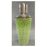 MCM Green Art Glass Cocktail Shaker