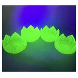 Westmoreland Uranium Glass Lotus Bowls Set of 4