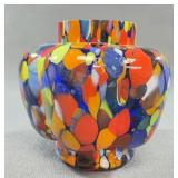 Multicolored Murano Art Glass Vase