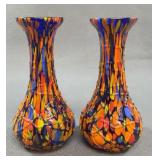 Multicolor Art Glass Vases