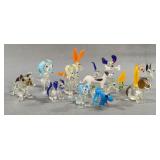 13 Hand-Blown Glass Dog Figurines