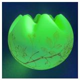 Uranium Glass Rose Bowl