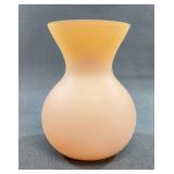 Satin Finish Peach Glass Vase, Approx. 5 Inch