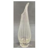 Hand-Blown Art Glass Bud Vase With White Stripes