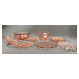 Pink Depression Glass Tableware