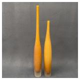 2 Frosted Glass Spire Bottles
