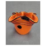Orange Art Glass Vase