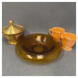 MCM Glassware: Imperial, Fire King, Amber Bowl