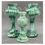 3 Franz Welz Art Glass Vases