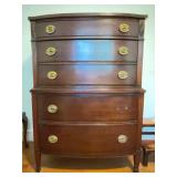 Drexel Bow Front Mahogany Chest, 35x20x50 in