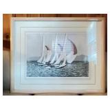 William J. Woolley Sailboats Framed Print 40x32
