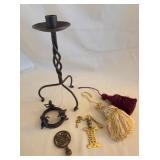 Decor Lot: Candle Holder, Tassels, Ornaments
