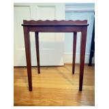 Wood Side Table with Wavy Edge, 16x12x21"
