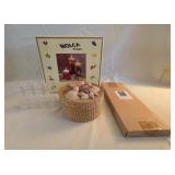 Home Decor Lot: Candles, Shell Basket, More