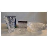 Crystal Ashtray With Coasters and Vase