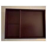 Wood Armchair Caddy Tray With Dividers
