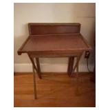 Wooden Folding Snack Table with Raised Edge
