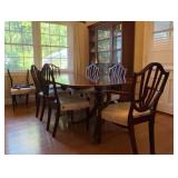 Mahogany Dining Table with 7 Shield-Back Chairs