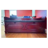 Wood Storage Bench with Padded Seat, 59x16x25