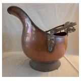 Copper Coal Scuttle with Delft Handles
