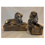 Bronze Lion Sculpture Bookends