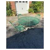 Green Wrought Iron Patio Furniture Set