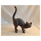 Cast Iron Black Cat Doorstop Figurine