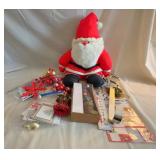 Christmas Decorations and Plush Santa