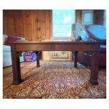 Wood Coffee Table with Carved Apron, 34x24x17