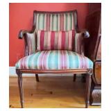 Upholstered Armchair with Striped Fabric