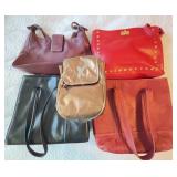 5 Assorted Leather Handbags, Coach