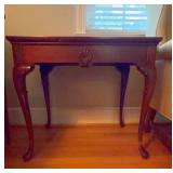 Wood Side Table Claw Foot Shell Carving 28x18x25
