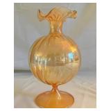 Pyrex Fireside Amber Glass Vase, 10 Inches