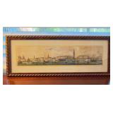 Panorama de Venise Framed Print, 21x8 Inches