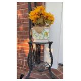 Wrought Iron Plant Stand With Ceramic Pot