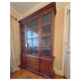 Wood China Cabinet With Glass Doors and Drawers
