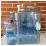 5 Plastic Water Storage Jugs with Spouts
