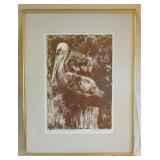 Suzzy Farrell Brown Pelican Lithograph 17x23