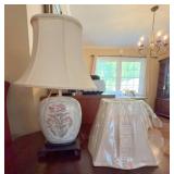 Porcelain Flower Lamp With Casa Seasons Shade