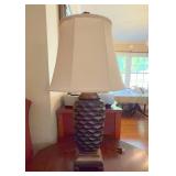Textured Ceramic Table Lamp with Shade, 30" High