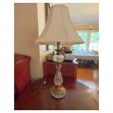Waterford Crystal and Brass Table Lamp, 32"