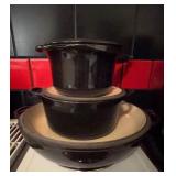 Le Creuset Black Enamel Cast Iron Cookware Set