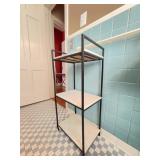 Metal Bath Stand with White Stone Shelves 16x12x36