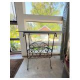 Metal and Glass Table with Scrollwork Base