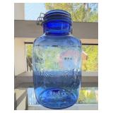 Blue Glass 4 Quart Homestead Cookie Jar