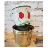 Metal and Ceramic Plant Pots, Set of 6