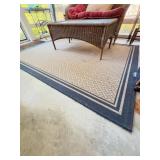 Outdoor Area Rug With Blue Border 62.5x84ï¿½